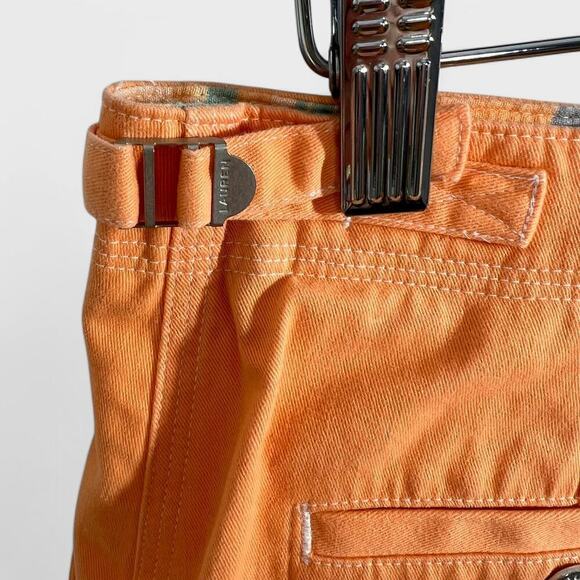 Lauren Ralph Lauren Chino Shorts High Rise Orange Cotton Size 10 Coastal Preppy - Picture 5 of 6